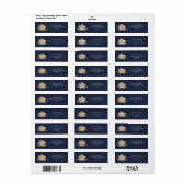 Feestelijk Navy Blue Kerst retour adres Etiket (Full Sheet)