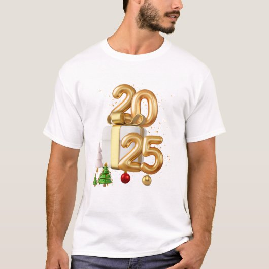 Feestelijk Nieuwjaar 2025 T-shirt (Voorkant)