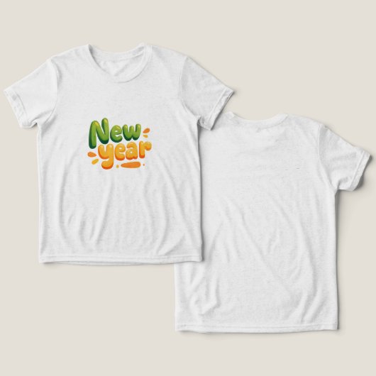 feestelijk nieuwjaar Tri-Blend shirt (Ontwerp Voorkant & Achterkant)