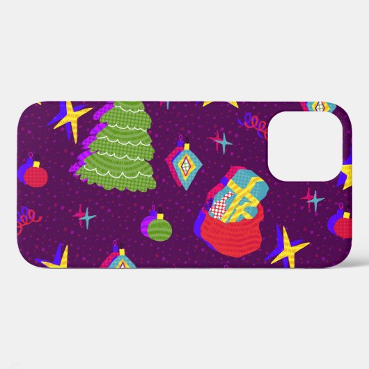 Feestelijk nieuwjaarskerstpatroon Case-Mate iPhone case (Achterkant (horizontaal))