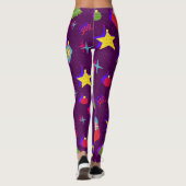 Feestelijk nieuwjaarskerstpatroon leggings (Achterkant)