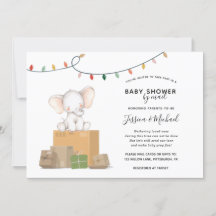 Feestelijk Olifant Baby shower per Mail