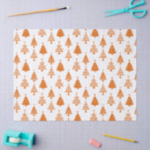 Feestelijk Oranje en Wit Kerstboompatroon Tissuepapier (Craft)