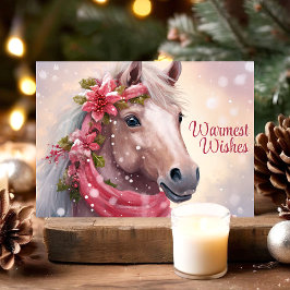 Feestelijk Paard Hartelijke Wensen Feestdagen Kaart