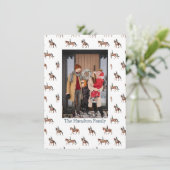 Feestelijk Paard Ruitersport Kerstmis Foto Feestdagenkaart (Staand voorkant)