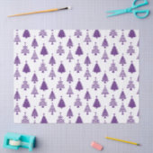 Feestelijk paars en wit kerstboompatroon tissuepapier (Craft)