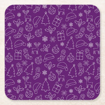 Feestelijk paars en wit winter kerstpatroon