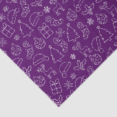 Feestelijk paars en wit winter kerstpatroon tissuepapier (Detail)
