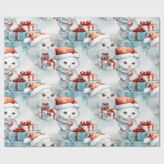 Feestelijk pakpapier met kattenthema (Vlak)