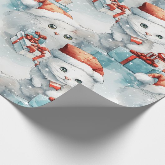 Feestelijk pakpapier met kattenthema (Hoek)