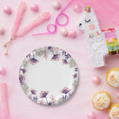 Feestelijk papieren bord met een delicaat bloemmot (Feest)