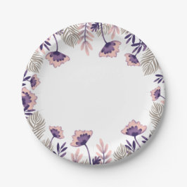 Feestelijk papieren bord met een delicaat bloemmot