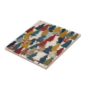 Feestelijk Patchwork Kerstboom Patroon (2) Tegeltje (Zijkant)