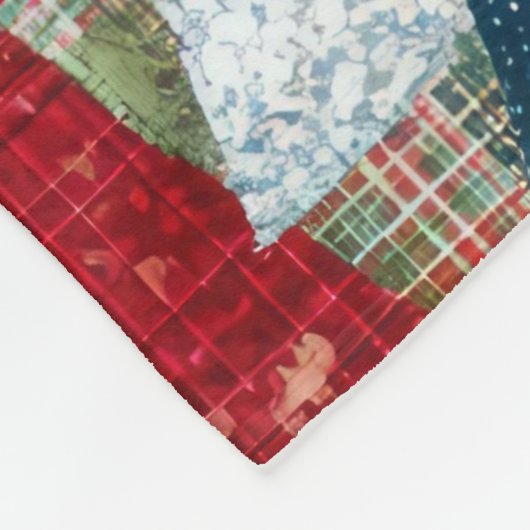 Feestelijk Patchwork Kerstboom Patroon Fleece Deken (Hoek)