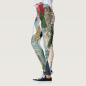 Feestelijk Patchwork Kerstboom Patroon Leggings (Links)