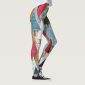 Feestelijk Patchwork Kerstboom Patroon Leggings (Rechts)