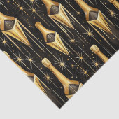 Feestelijk patroon met gouden champagneflessen tissuepapier (Detail)