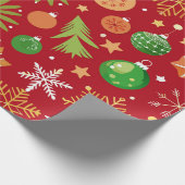 Feestelijk patroon met kerstversieringen cadeaupapier (Hoek)