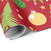 Feestelijk patroon met kerstversieringen cadeaupapier (Rol Hoek)