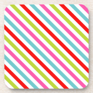 Feestelijk patroon – Retro vakantestrepen Bier Onderzetter