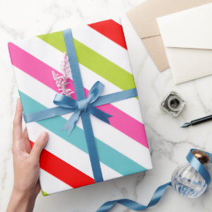 Feestelijk patroon – Retro vakantestrepen Cadeaupapier