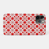 Feestelijk patroon van rode en witte sneeuwvlokken Case-Mate iPhone case (Achterkant (horizontaal))