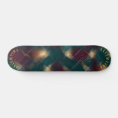 Feestelijk Plaid Design met Gouden Hoogtepunten Persoonlijk Skateboard (Horizontaal)