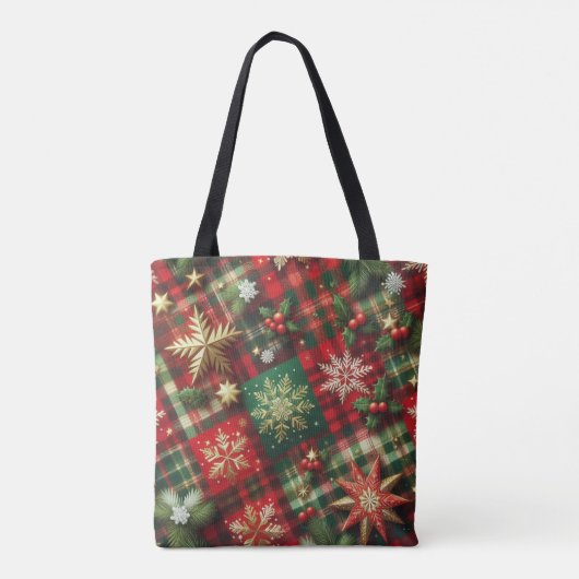 Feestelijk Plaid Tote Bag (Achterkant)