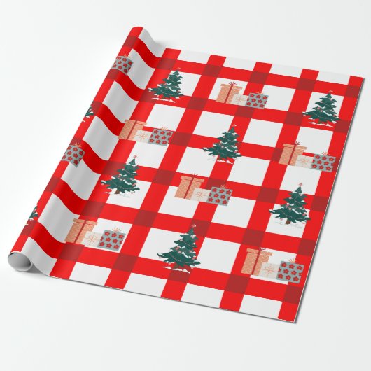 Feestelijk Plaid Wonderland Cadeaupapier (Uitgerold)
