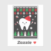 Feestelijk Plezier & Gelukkig Tandarts Kerstmis Sticker (Vel)