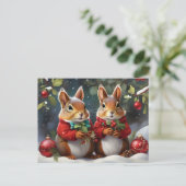 Feestelijk plezier met Schattigee kerst eekhoorns Briefkaart (Staand voorkant)
