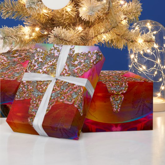 Feestelijk plezier Romantische Kerstmis Sneeuwvlok Cadeaupapier (Feestdagen)