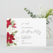 Feestelijk Poinsettia Kerstfeest Kaart (Staand voorkant)