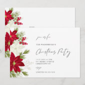 Feestelijk Poinsettia Kerstfeest Kaart (Voorkant / Achterkant)