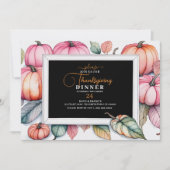 Feestelijk Pompoen Lijst Thanksgiving Diner Kaart (Voorkant)