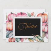 Feestelijk Pompoen Lijst Thanksgiving Diner Kaart (Achterkant)