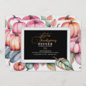 Feestelijk Pompoen Lijst Thanksgiving Diner Kaart (Voorkant / Achterkant)