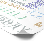 Feestelijk Poster. Dag gevierd! NAAM EN LEEFTIJD Poster (Hoek)