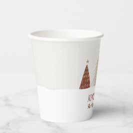 Feestelijk Prettig Kerstmis Vakantie Elegant Pape Papieren Bekers