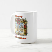 Feestelijk raam Uitzicht met sneeuw Koffiemok (Voorkant links)