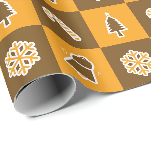 Feestelijk rasterpatroon voor de feestdagen cadeaupapier (Rol Hoek)