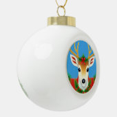 Feestelijk rendier met Holiday Wreath Keramische Bal Ornament (Links)