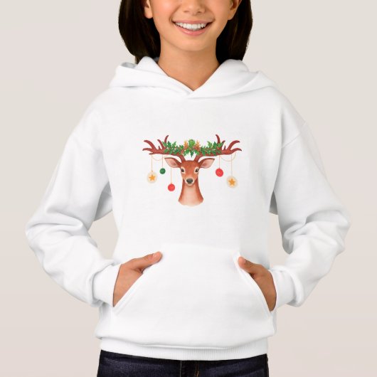 Feestelijk rendier met Ornament gewei – Kerst (Voorkant)