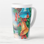 Feestelijk retro kerst  boerderij latte mok (Rechterhoek)