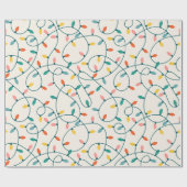 Feestelijk Retro Kerst Licht Strand Patroon Cadeaupapier (Vlak)