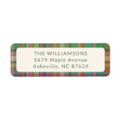 Feestelijk Retro Kerst Plaid Schattige Preppy Adre Etiket (Voorkant)