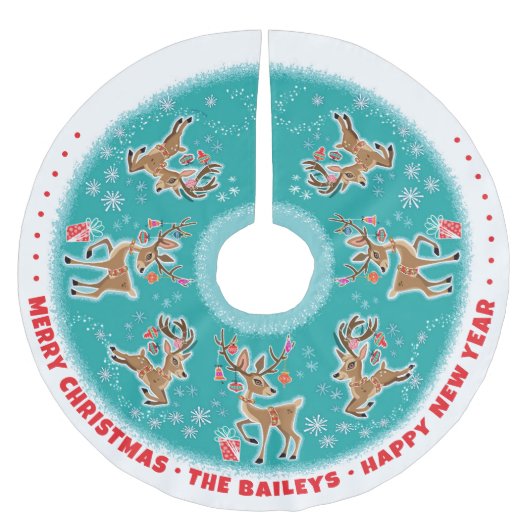 feestelijk retro rendier kerstboom rok (Voorkant)