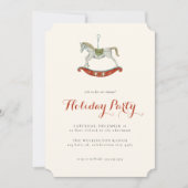 Feestelijk Rocking Paard Kerstfeest Kaart (Voorkant)