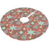 Feestelijk rood bloemenkerstpatroon kerstboom rok (Gekanteld)