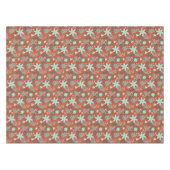 Feestelijk rood bloemenkerstpatroon tafelkleed (Voorkant (Horizontaal))